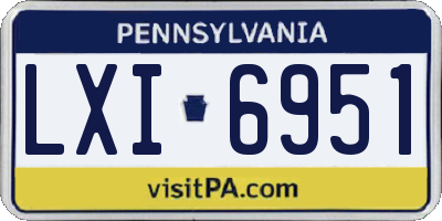 PA license plate LXI6951