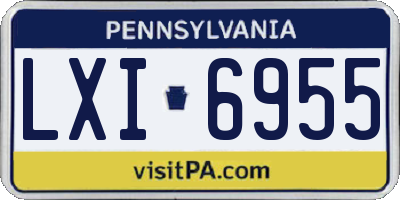 PA license plate LXI6955