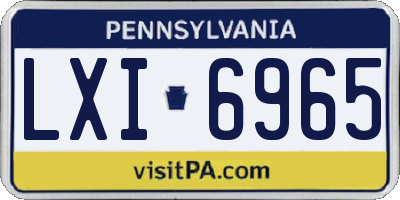 PA license plate LXI6965