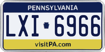 PA license plate LXI6966