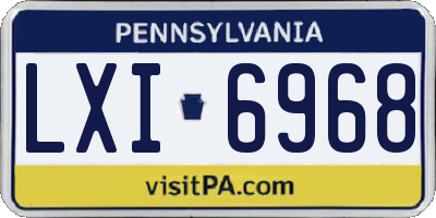PA license plate LXI6968