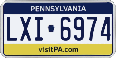 PA license plate LXI6974