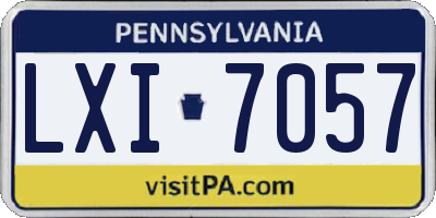 PA license plate LXI7057