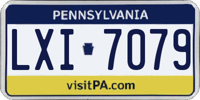 PA license plate LXI7079