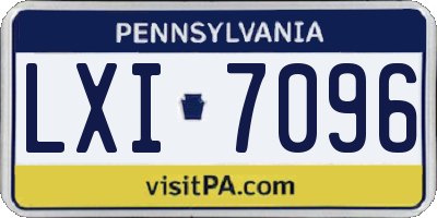 PA license plate LXI7096