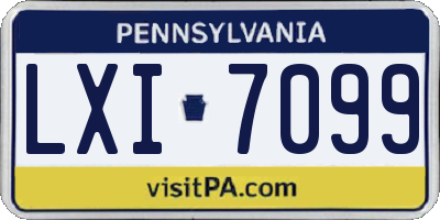 PA license plate LXI7099