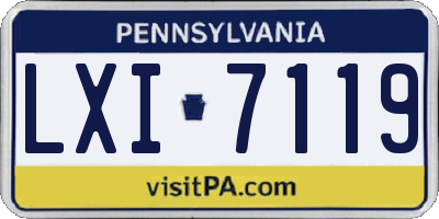 PA license plate LXI7119