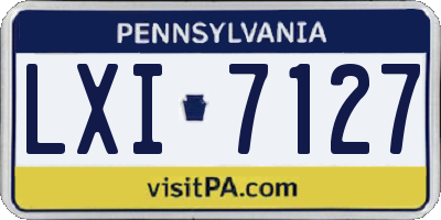 PA license plate LXI7127
