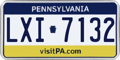 PA license plate LXI7132