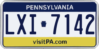 PA license plate LXI7142