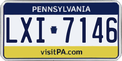 PA license plate LXI7146