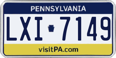 PA license plate LXI7149