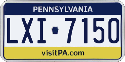 PA license plate LXI7150