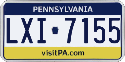 PA license plate LXI7155