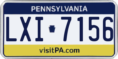 PA license plate LXI7156