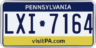 PA license plate LXI7164