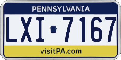 PA license plate LXI7167