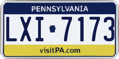 PA license plate LXI7173