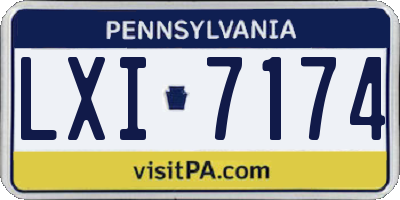 PA license plate LXI7174