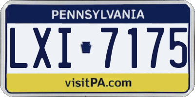 PA license plate LXI7175
