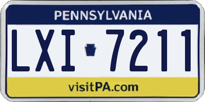 PA license plate LXI7211