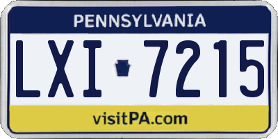 PA license plate LXI7215