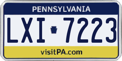 PA license plate LXI7223