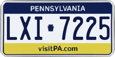 PA license plate LXI7225