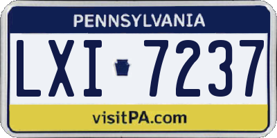 PA license plate LXI7237