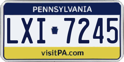 PA license plate LXI7245