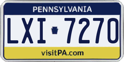 PA license plate LXI7270
