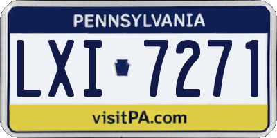 PA license plate LXI7271