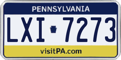 PA license plate LXI7273