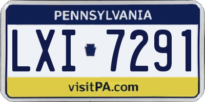 PA license plate LXI7291