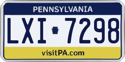 PA license plate LXI7298