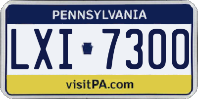 PA license plate LXI7300