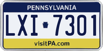 PA license plate LXI7301