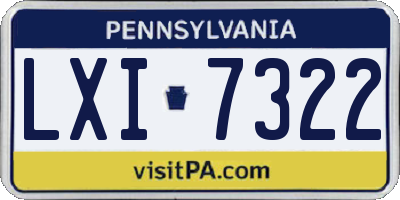 PA license plate LXI7322