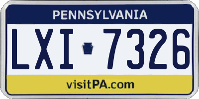PA license plate LXI7326