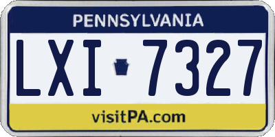 PA license plate LXI7327