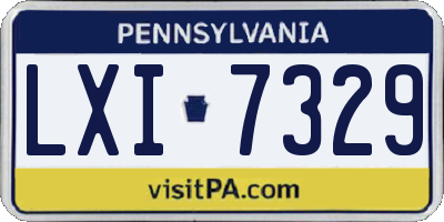 PA license plate LXI7329