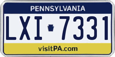 PA license plate LXI7331