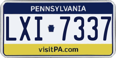 PA license plate LXI7337