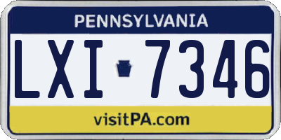 PA license plate LXI7346