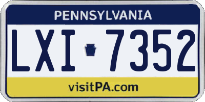 PA license plate LXI7352