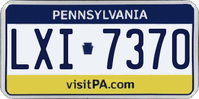 PA license plate LXI7370