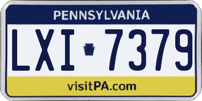 PA license plate LXI7379
