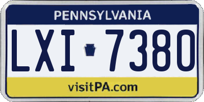 PA license plate LXI7380