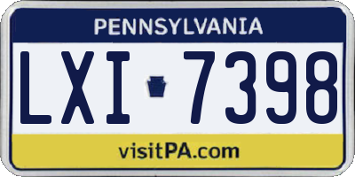 PA license plate LXI7398