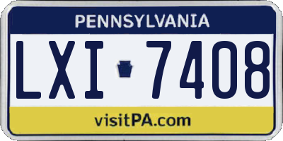 PA license plate LXI7408